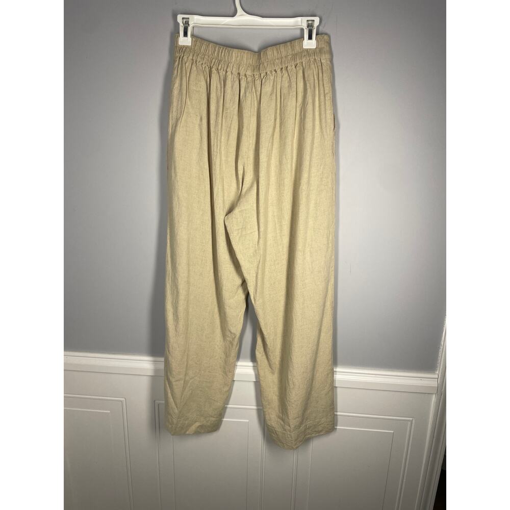 Madewell, Size 2, Pull-On Straight Crop Pant, Wide Leg, Light Tan, Linen Blend - Picture 5 of 8